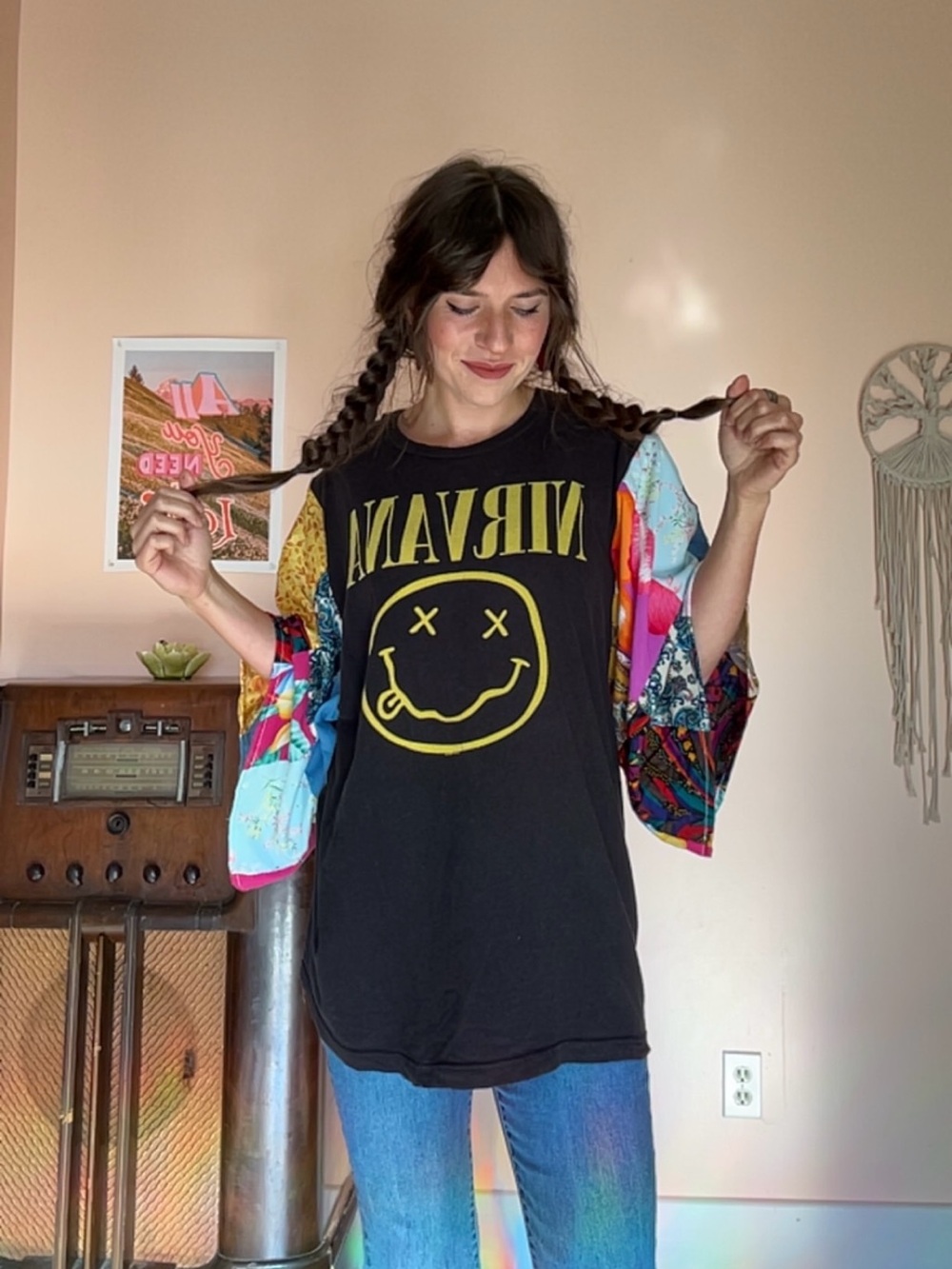 Upcycled Nirvana Patchwork Top